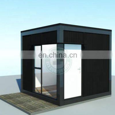 Black Box Design Minimalist Container House Tiny Container Home Pod in Backyard Modular Riverside House