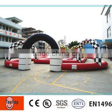 Custom giant outdoor inflatable sports games race track,go karts racing track for sell, racing track