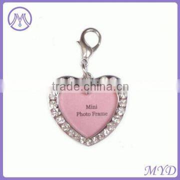 customized stainless steel pet heart photo ID charms for necklace jewelry