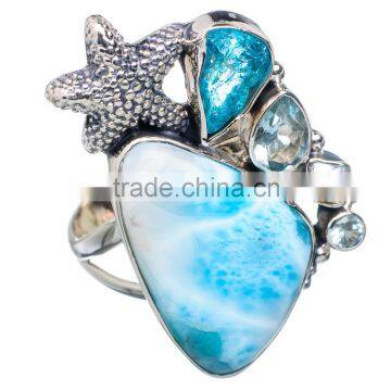 Rare Larimar 925 Sterling Silver Ring Ring,925 sterling silver jewelry wholesale,JEWELRY EXPORTER