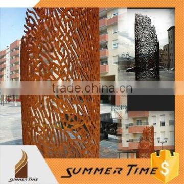 Corten steel screen for road decoration