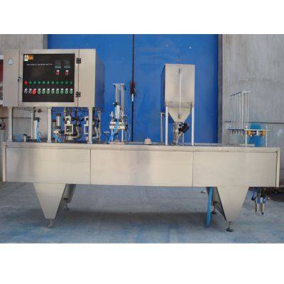 PLC Automatic Plastic PP PET Cup Water Liquid Filling Sealing Machines with UV Sterilization and Auto Date Printing for Jellies