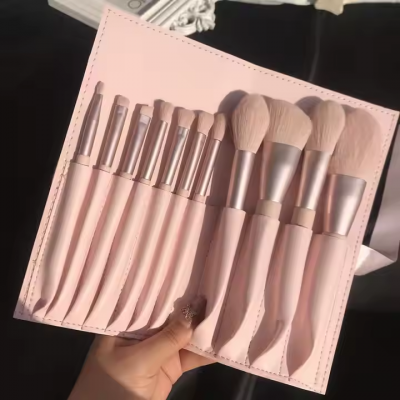 11pcs Foundation Buffing Makeup Brush Set Vegan Professional Private Label Pink Makeup Brushes Cosmetics Tools Cheap Brush Set photo-2