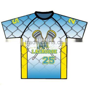 Professional custom sublimation design lacrosse short sleeve shirts