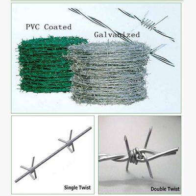 Factory Supply 500 Meters Galvanized Steel Barbed Wire Per Roll for Farm Mountain Prison Wall Protection photo-3