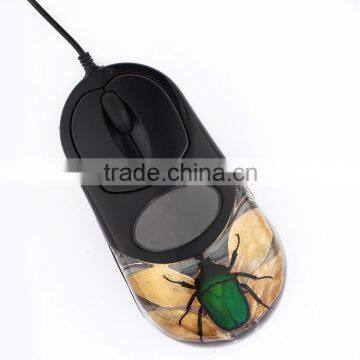 2016New design hot selling computer mouse with real insect