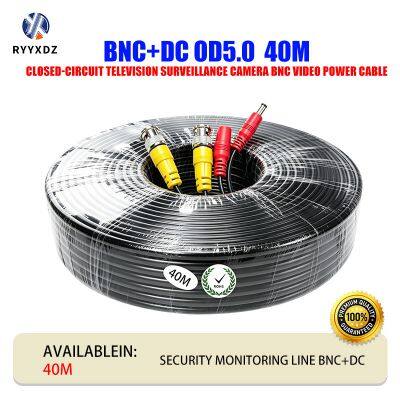 BNC+DC5.0 40m Cctv Cord Power Supply Video Cable Extension Cord for Security Surveillance Cameras, AHD Factory Monitoring Cable