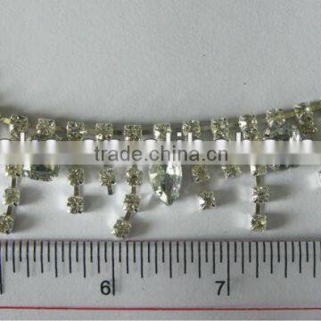 SILVER AND CLEAR COLOR Glass stone Rhinestone Buckles, Sew On Buckles Notions 1pc