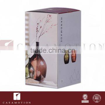 CASAMOTION Deep Brown Hand Blown Art Glass Vase With No MOQ and Gift Boxed, 9405522
