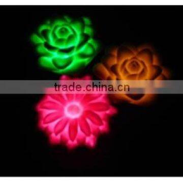 Color Changing Flower Shaped Floating Candles Flashing Flashing Plastic Toy Flower Shape Led Candle
