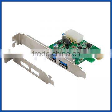 2 Ports 5Gbps USB3.0 Adapter PCI-E 3.0 USB Expansion Card With low profile bracket