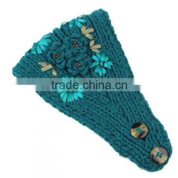 Fashion Charm Ladies Winter Hand Knitting Lace Flower Head Band