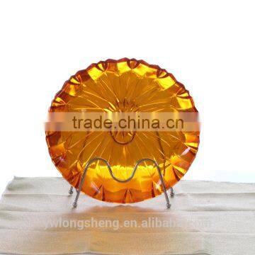 round crystal ps fruit plate