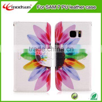 mobile case printing pu leather phone case with card slot for Samsung S7