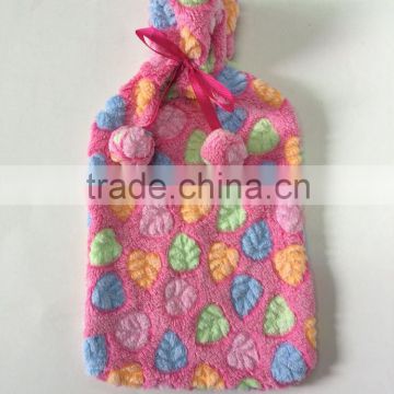 Customized High Quality Pink Butterfly Pattern Plush Hot Water Bottle Cover