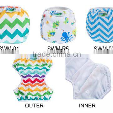 One Size Reusable Boy Pattern Baby Swim Diaper