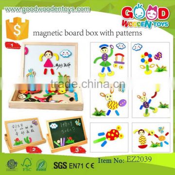 continued selling wooden easel board OEM magnetic board box with patterns EZ2039                        
                                                Quality Choice