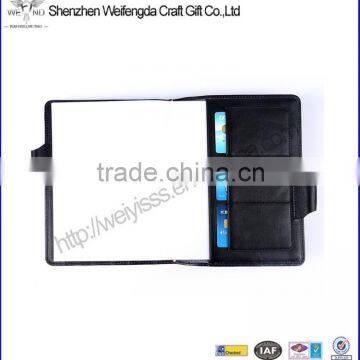 Low price a5 genuine leather notebook cover custom notepad with pen