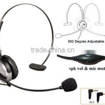 Professional Cordless Phone Headset Microphone HSM1001J2.5vcmute