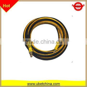  DN 8 wire braided rubber hose with linen surface and quick connector for super pressure washing / cleaning machine