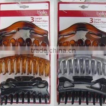 Hot sale 3 pcs plastic hair claw clips and mini hair claw clip