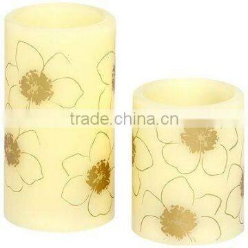 LED Flameless candle with flowers