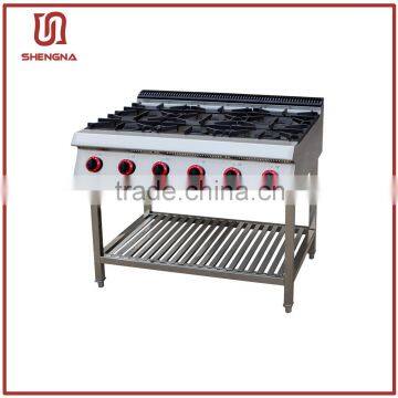 Stainless steel gas stove with 6 burner with high quality