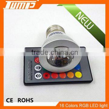 Factory competitive price E27 3W IR remote control LED light colorful LED bulb light