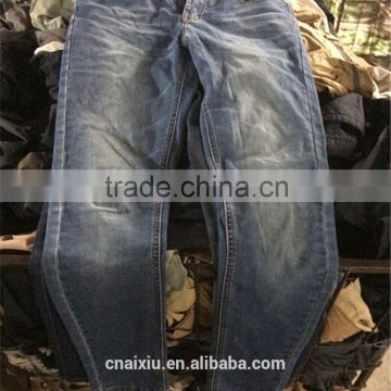 2015 Cheaper hot sale second hand clothing used men jean pants wholesale