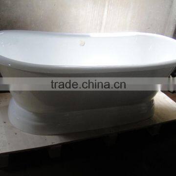 Long Roll Top Double Slipper Bath With Plinth BLACK photo-5