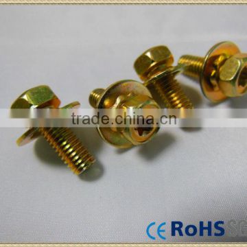 Cross Recessed/Phillips Pan Head Combination Screws With Washers, Zinc Plated