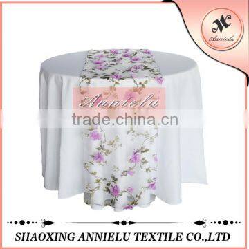 Fancy chiffion flower embroidery table runner series for wedding