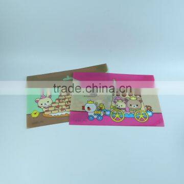 China supplier lovely cartoon design PP material plastic envelope file folder plastic presentation folder