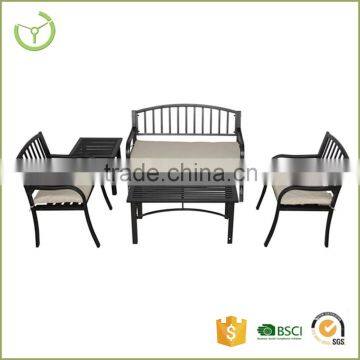 Hot sale 2016 steel tube garden set 5pcs patio table set with end table