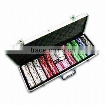 500pcs poker chip set in Silver aluminium case