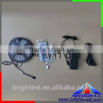 RGB 3528 SMD LED Strip Light+Remote Control 24key+power Supply 5M/Reel 300leds 5M in Retail Kit Packaging photo-5