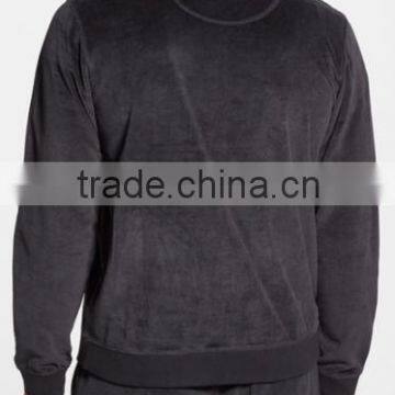 Cheap Warm Men's Velour Zip Pajama Jacket With Hood photo-3