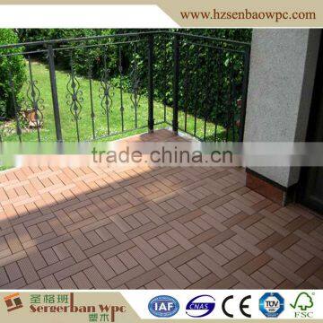 Wood plastic composite interlocking DIY deck tile