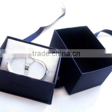 2012 high quality elegant bracelet jewelry box, rectangle bracelet box with ribbon