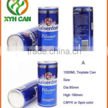 Round Tinplate Material beer Tin Can For Soft Drink 1000ml With Manufacturing Price