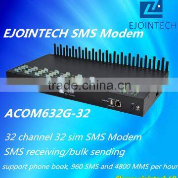 Ejointech voip 32 channels gsm modem bulk sms gateway device with 32 sim cards