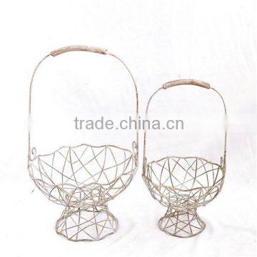 French Style Round Antique Wire Egg Baskets for Wholesale photo-1