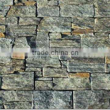 green quartzite exterior stone panels with mesh back