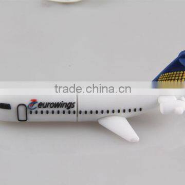 PVC material airplane USB flash drive with genuine capacity custom LOGO