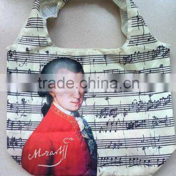 New design printed shopping bag musician folded shopping bags