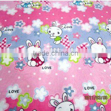 rabbit print flannel fleece fabric