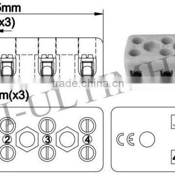 Type BV 4 Mm2 Glazed Ceramic Connection Blocks. Nickel Plated Connectors. photo-4
