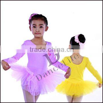 C2224 Wholesale long sleeve girls ballet tutu dress ballet dance tutus kid's pretty ballet tutu girls ballet tutu costumes