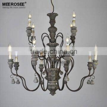 Country Style Wrought Iron Chandelier, Black Antique Chandelier for Dining Table Design MD021-L8+4