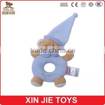 cute design baby educational plush toy customize stuffed baby toy with a bell hot selling baby puzzle soft toys